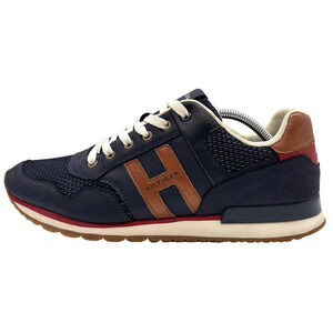 Tommy Hilfiger Shoes Mens Size 12 Navy Brown TMARTISAN-M Leather Casual Sneakers